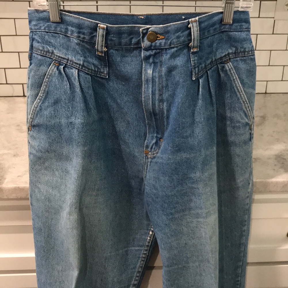 Vintage Wrangler Jeans Womens 14 High Rise Bareback Western Yoke Rock & Roll 80s - Picture 2 of 9